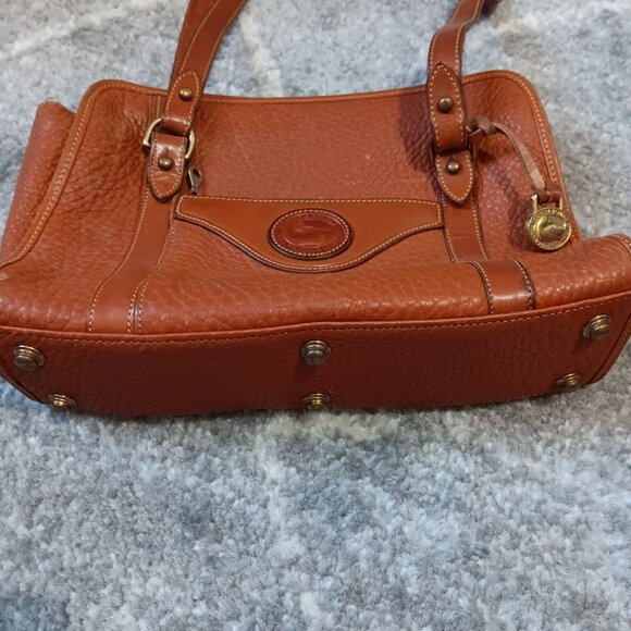 Vintage chestnut all weather leather dooney and bourke satchel bag boho - Picture 4 of 8
